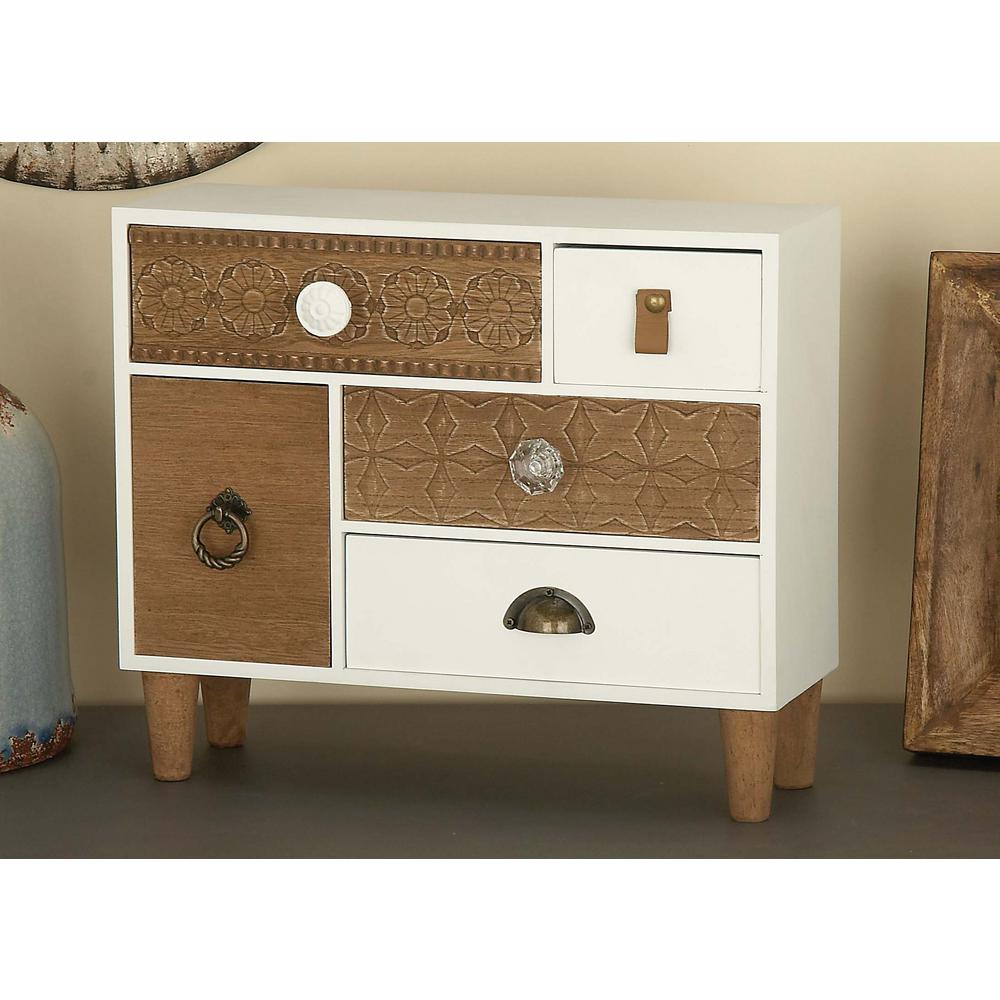 Litton Lane 12 In X 14 In 5 Drawer Wooden Jewelry Box 85262