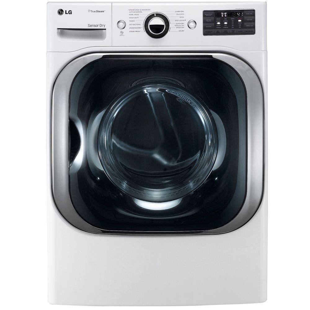 LG Electronics 9.0 cu. ft. Electric Dryer with True Steam in White