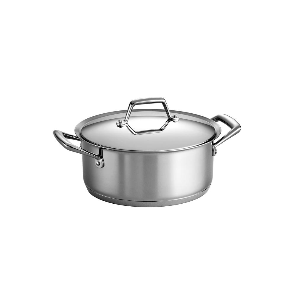 Tramontina Gourmet TriPly 5 Qt. Stainless Steel Dutch Oven with Lid 80116/025DS The Home Depot