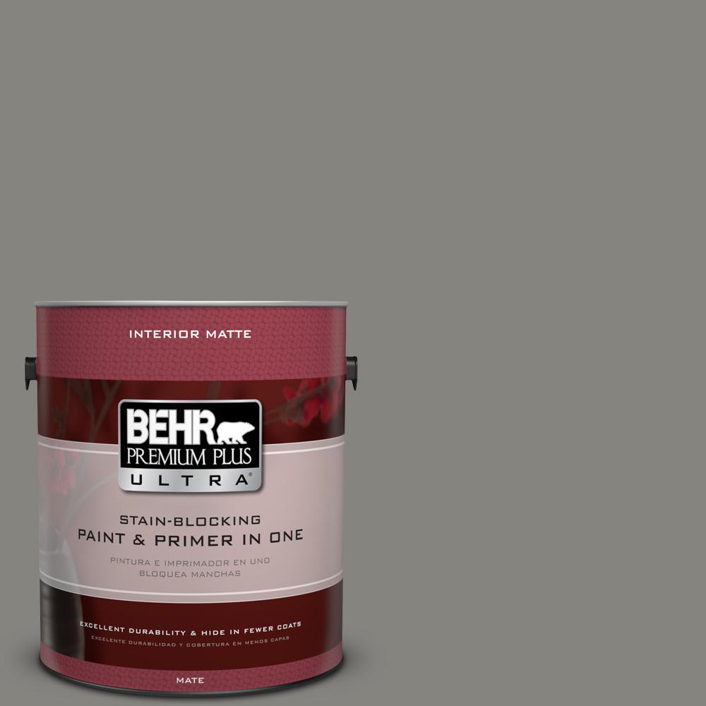 Behr Premium Plus Ultra 1 Gal Ppu24 07 Barnwood Gray Matte Ppu24 07 Barnwood Gray Matte Interior Paint