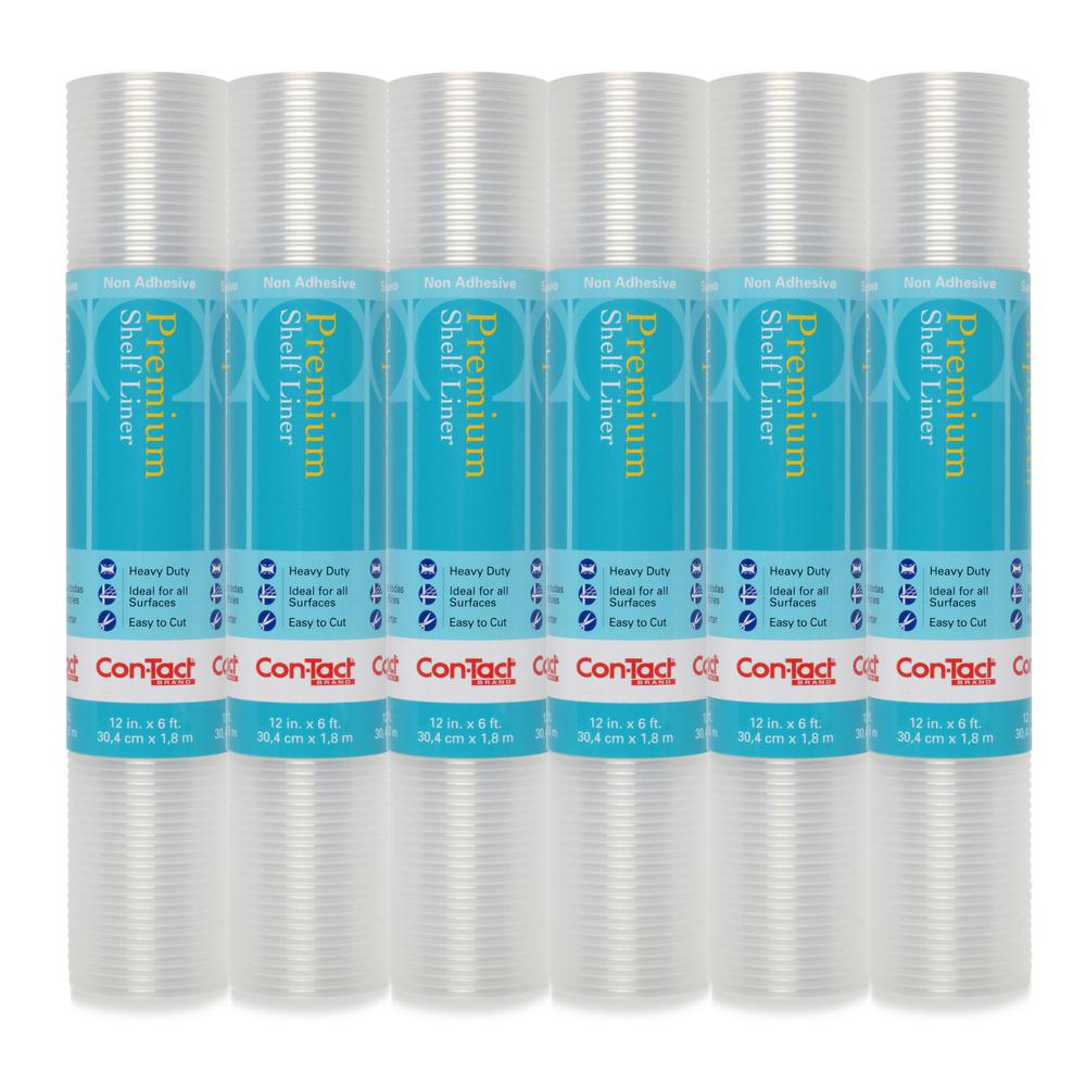 Con Tact Clear Ribbed Shelf Liner Set Of 6 06f C8q01 06 The Home Depot