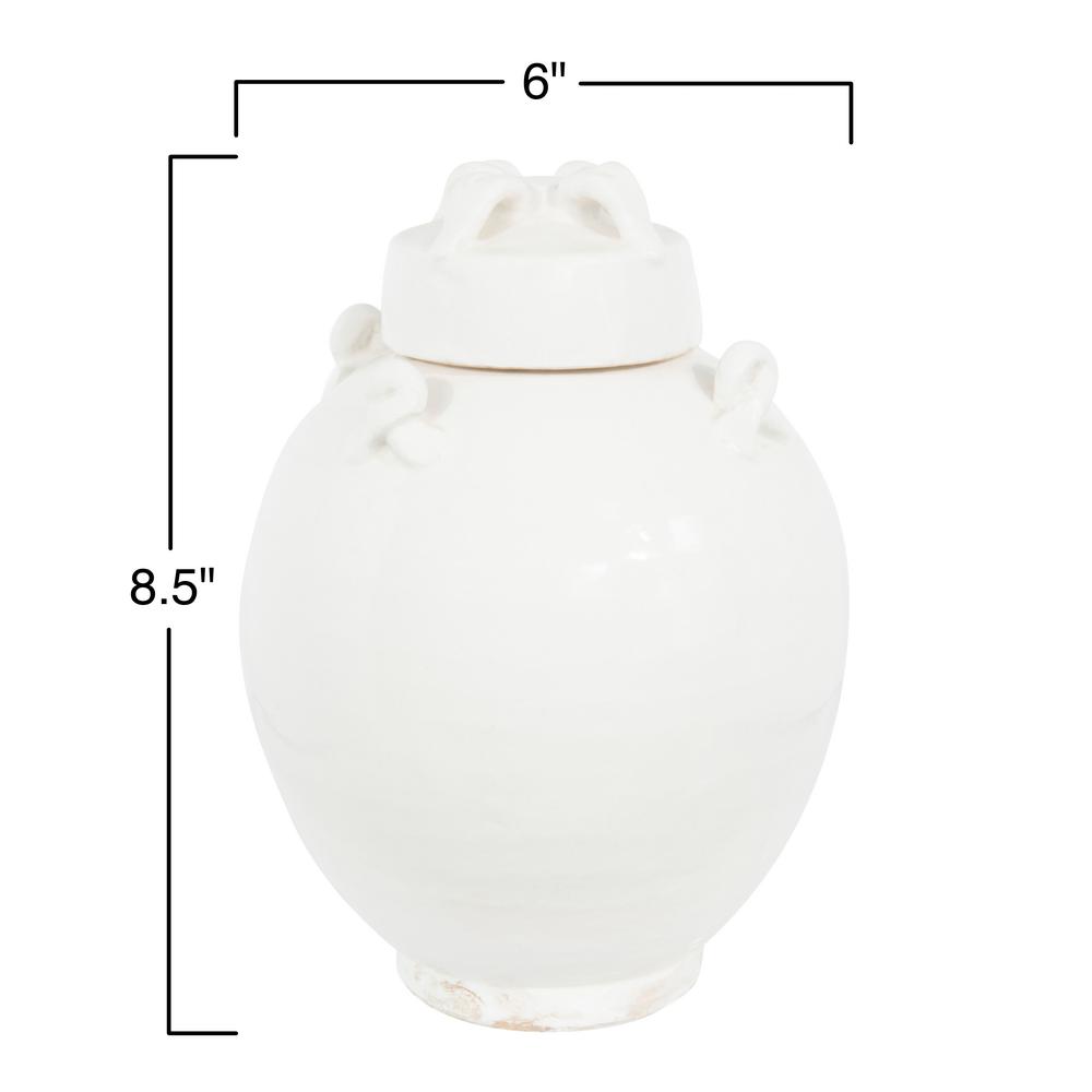 3r Studios White Decorative Ginger Jar With Lid Df1899 The Home