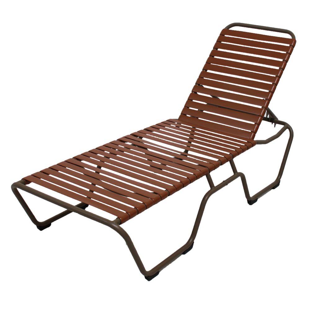 Unbranded Marco Island Brownstone Commercial Grade Aluminum Patio Chaise Lounge With Saddle Vinyl Straps 2 Pack C222 S S The Home Depot