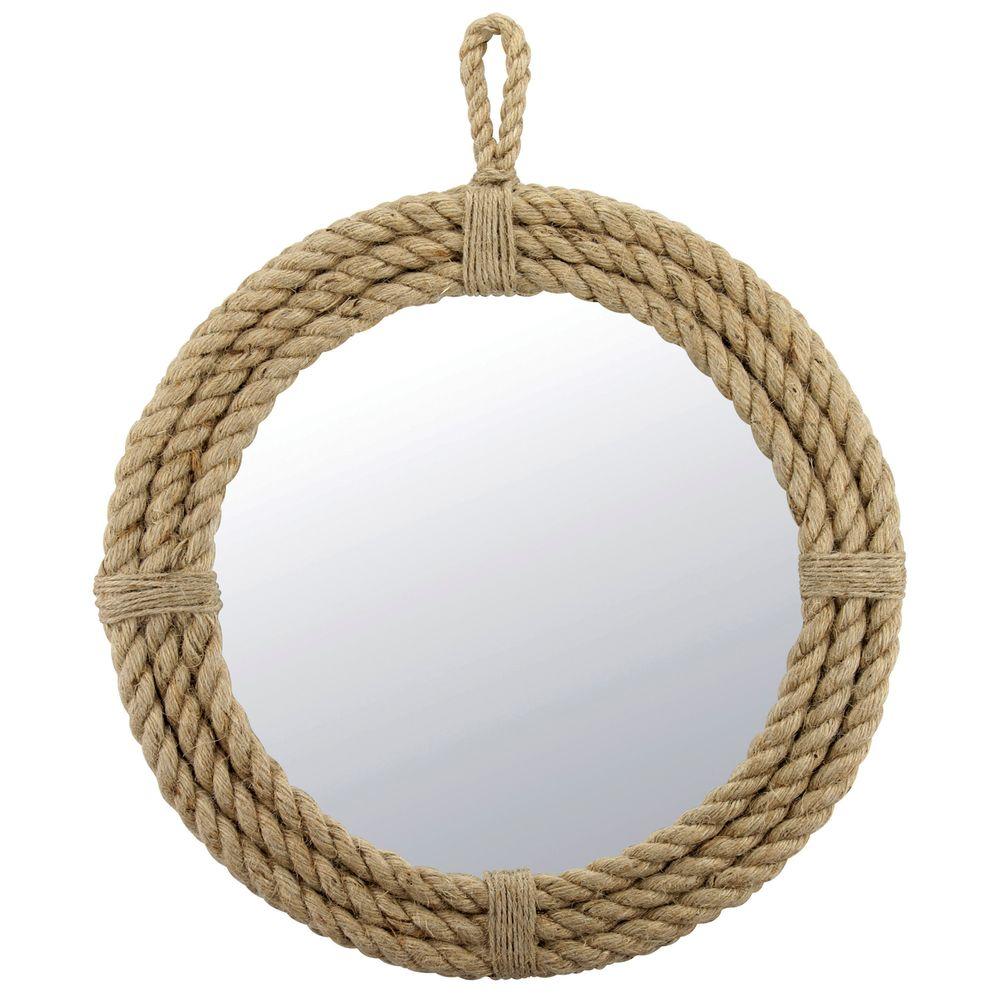 Stonebriar Collection 16.5 in. H x 16.5 in. W Round Rope Wrapped MirrorSB5389A The Home Depot
