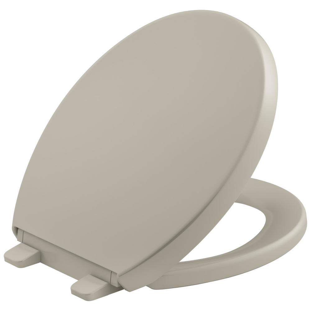 KOHLER Reveal QuietClose Round Closed Front Toilet Seat with Grip