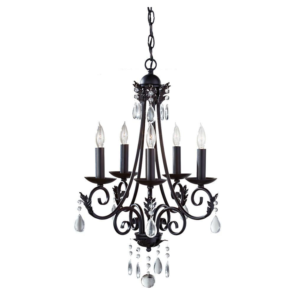 Feiss Nadia 5Light Black 1Tier ChandelierF2758/5BK The Home Depot