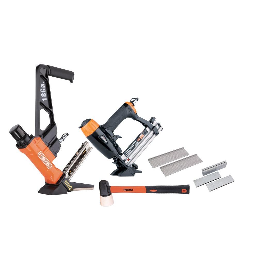 Freeman Professional Pneumatic Flooring Nailer Kit With Fasteners 2 Piece