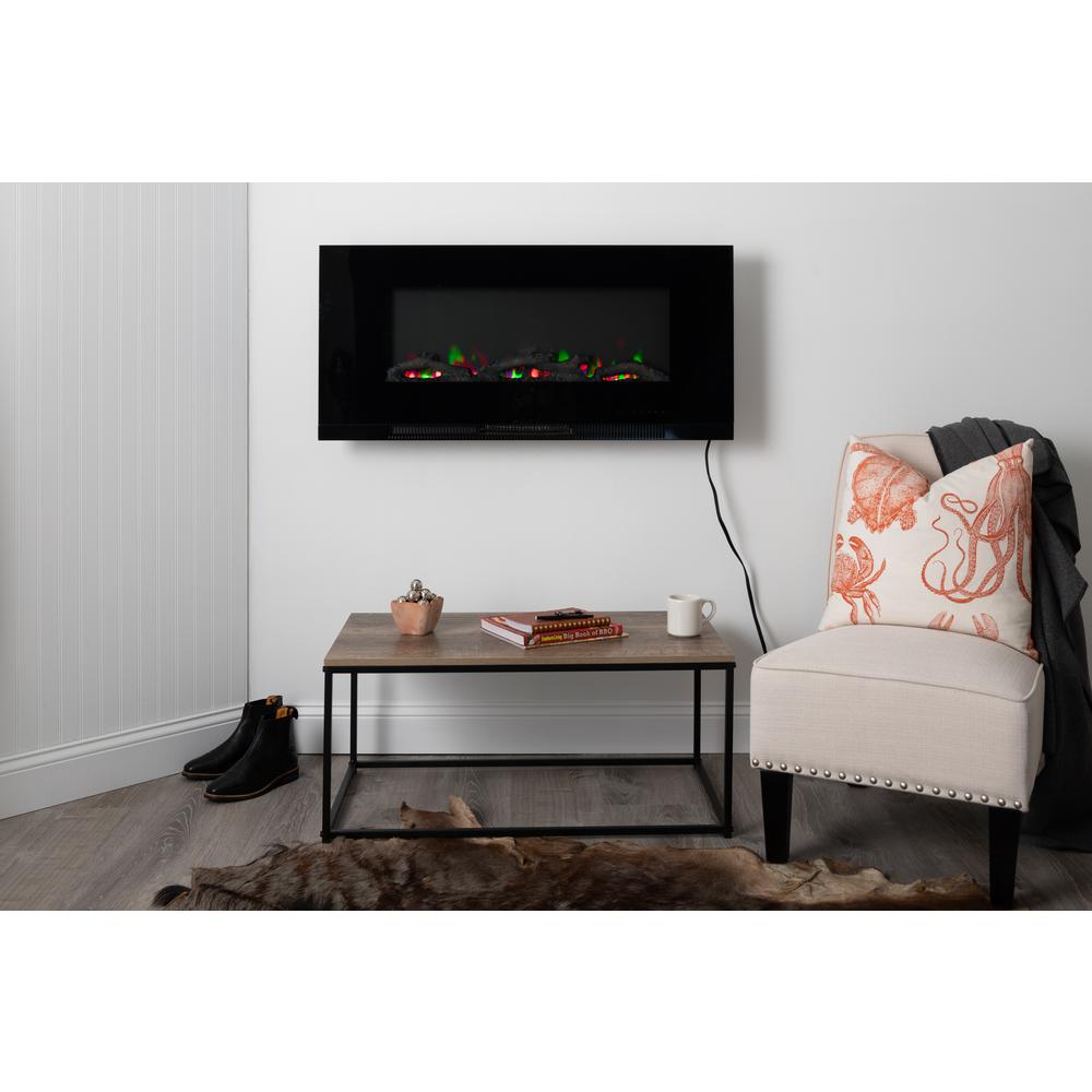 Fire Sense 42 In Wall Mount Electric Fireplace In Black 62906