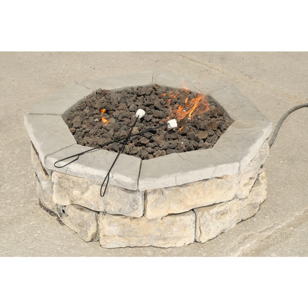 Natural Concrete Products Co 30 In Concrete Fossill Limestone Gas Fire Pit Kit Fsfpls30g The Home Depot