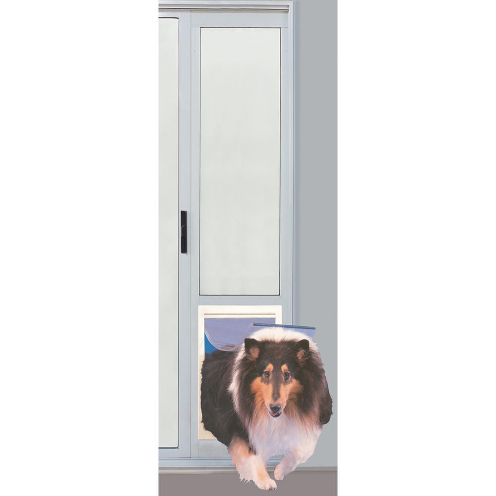 Ideal Pet 10 5 In X 15 Large White, Sliding Glass Dog Door