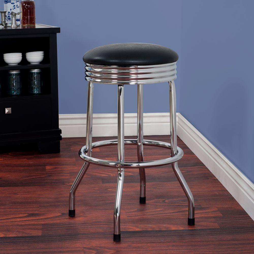 Trademark 28 5 In Chrome Swivel Cushioned Bar Stool 99 Sr36 S The Chrome Swivel Cushioned Bar Stool