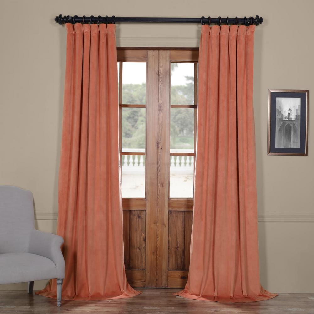 Exclusive Fabrics Furnishings Blackout Signature Desert C Exclusive Fabrics Furnishings Blackout Signature Desert C Orange Velvet Curtain 50 In