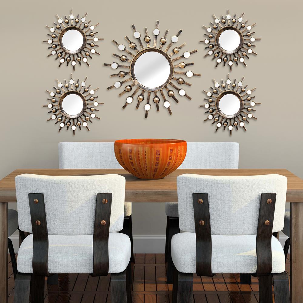 Stratton Home Decor Burst Wall Mirrors Set Of 5 Shd0087 The Stratton Home Decor Burst Wall Mirrors Set Of 5