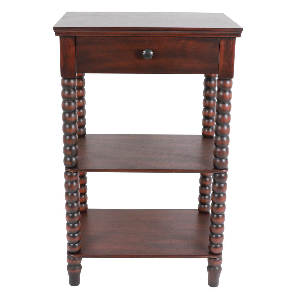Rustic Tall Above 25 In Drawers End Tables Accent Spindle Vintage Cherry Side Table