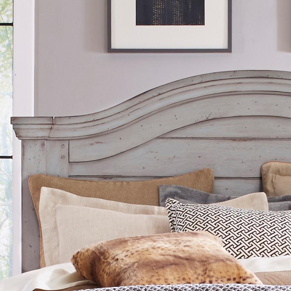 American Woodcrafters Stonebrook Antique Grey King Panel Bed 7820