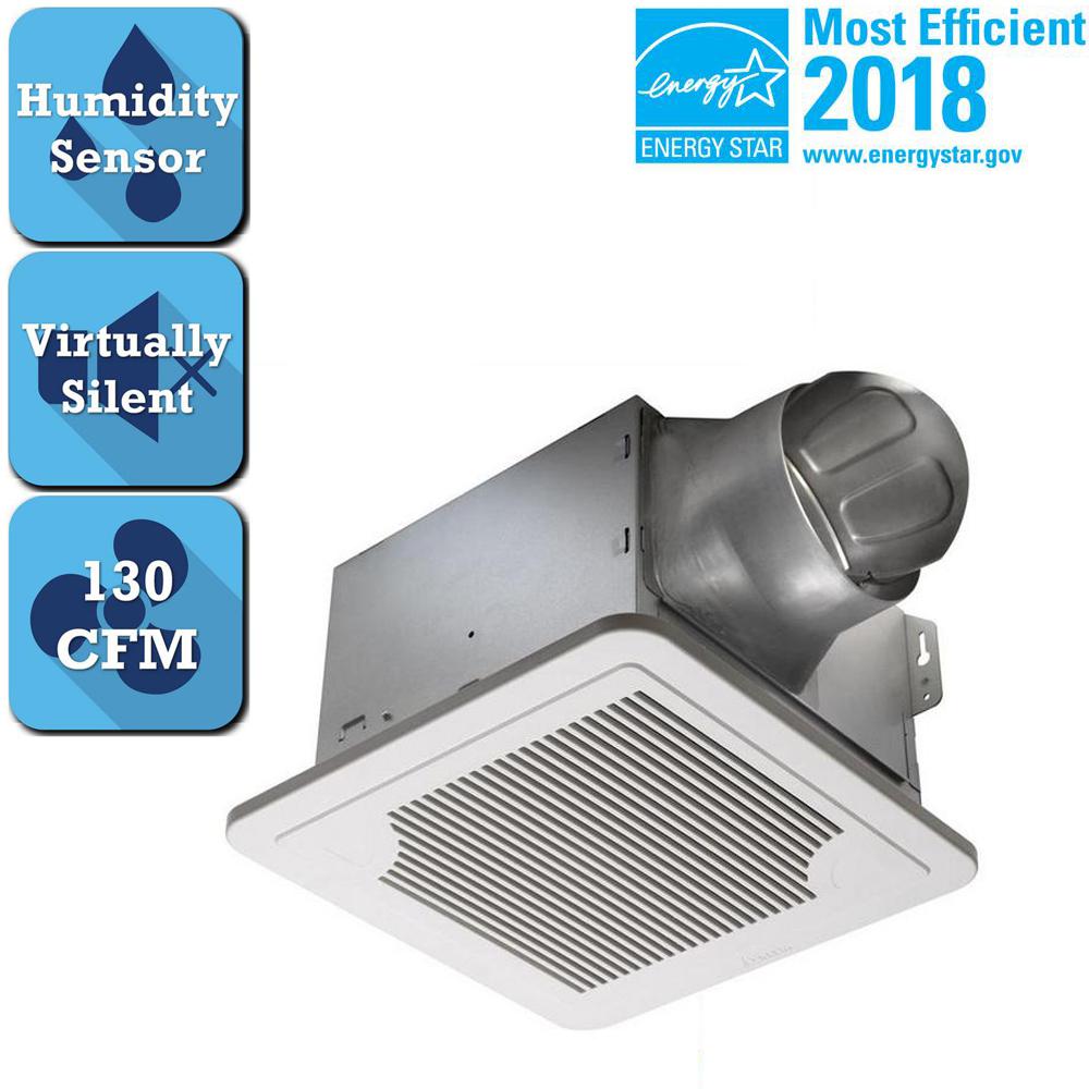 Humidity Sensing Bath Fans Bathroom Exhaust The Home Depot Smart Series 130 Cfm Ceiling Bathroom Exhaust Fan With Adjule Humidity