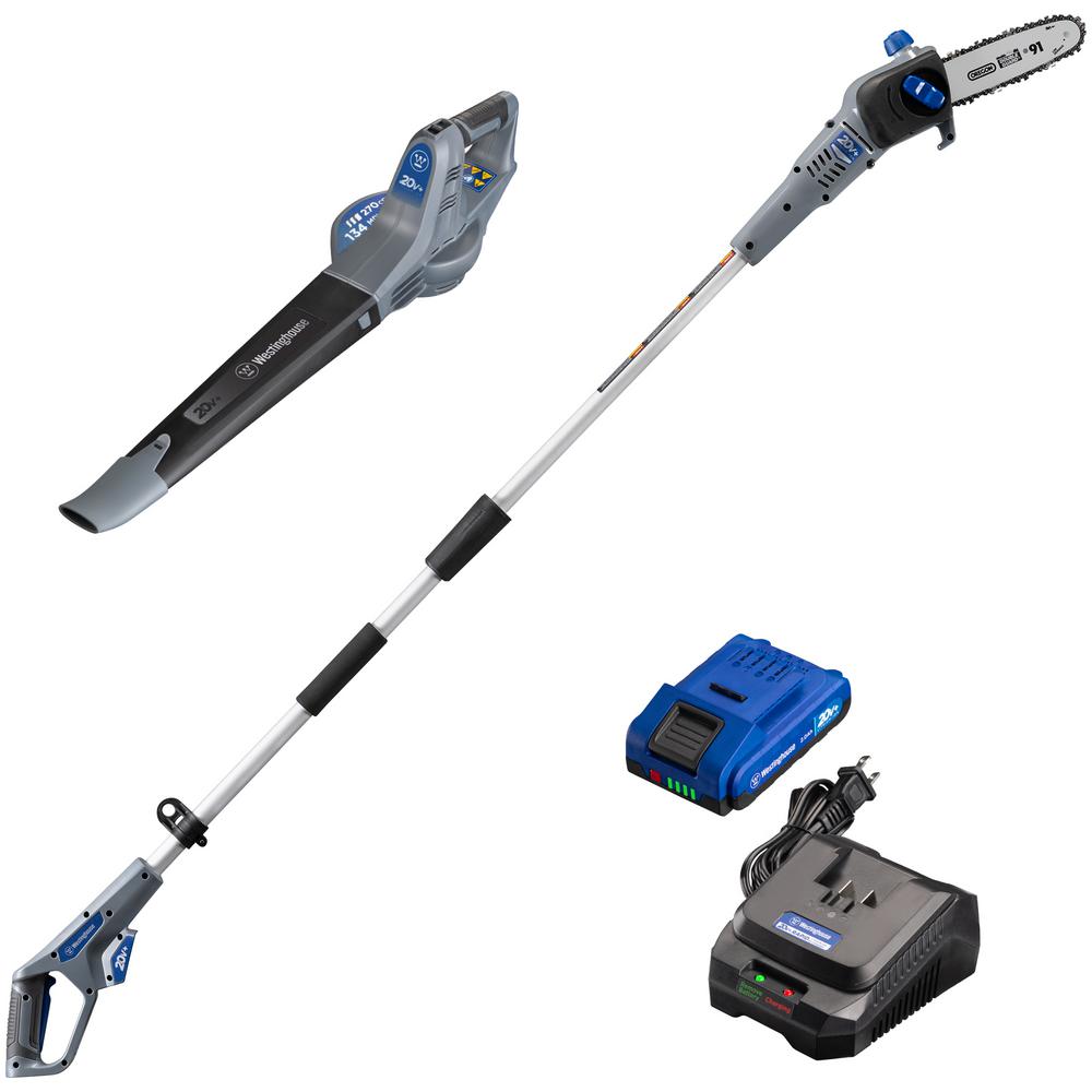 Westinghouse 20-Volt Cordless Leaf Blower and Pole Saw Combo Kit (2 ...