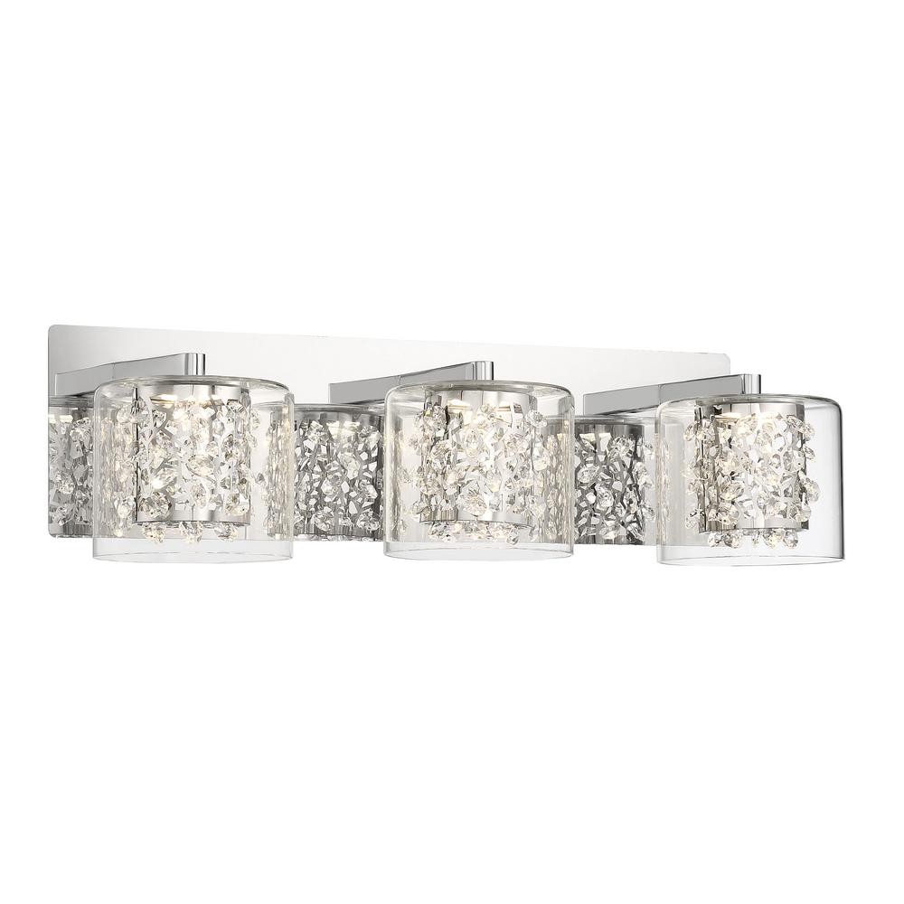 Kovacs Wild Gems Chrome LED Vanity Light Bar with Crystal and