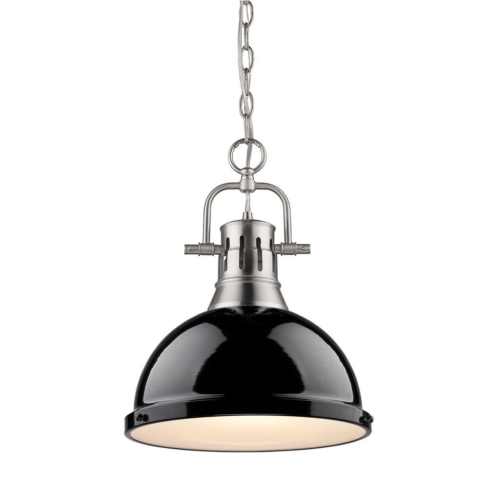 Wyman Collection 1-light Pewter Pendant-602lmppwbk - The Home Depot