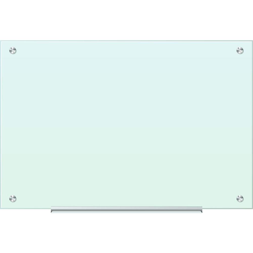 U Brands 35 In X 23 In White Frosted Surface Frameless Magnetic Glass Dry Erase Board For High
