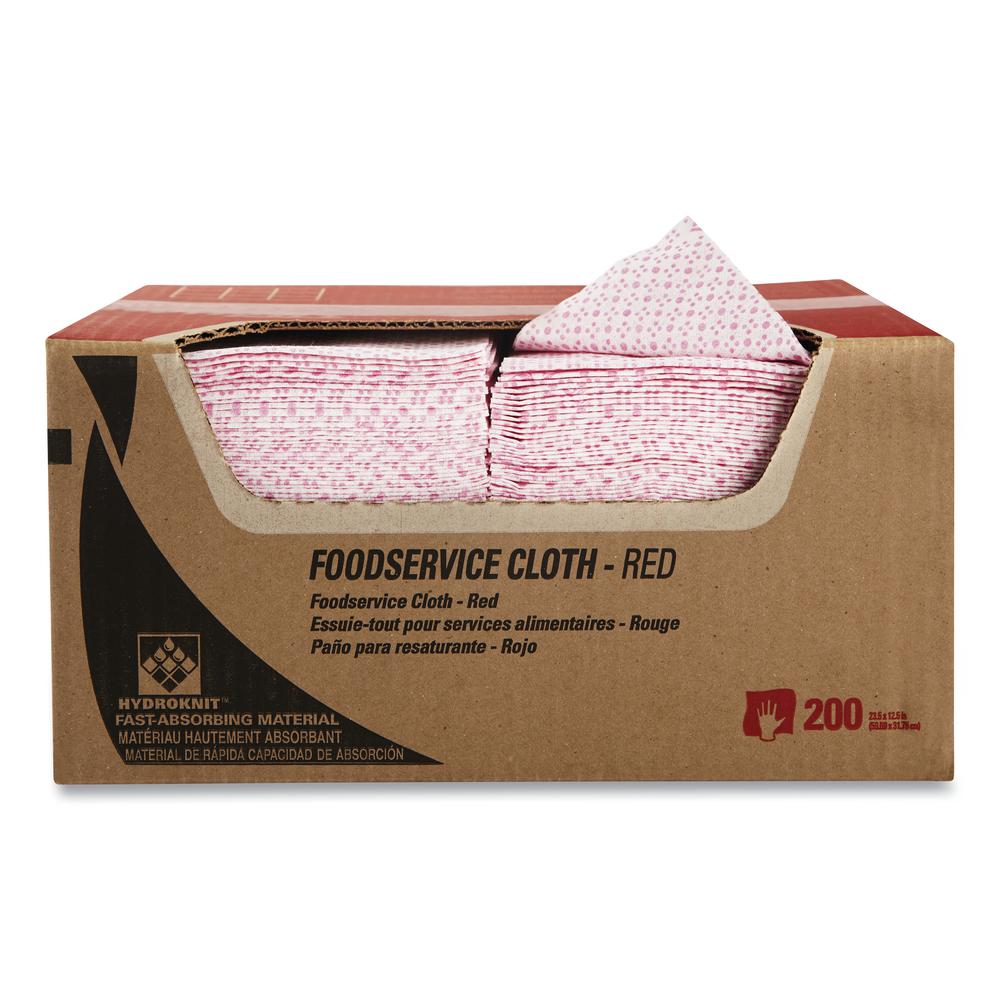 WYPALL 12.5 in. x 23.5 in., Foodservice Microfiber Cloth, Red, 200