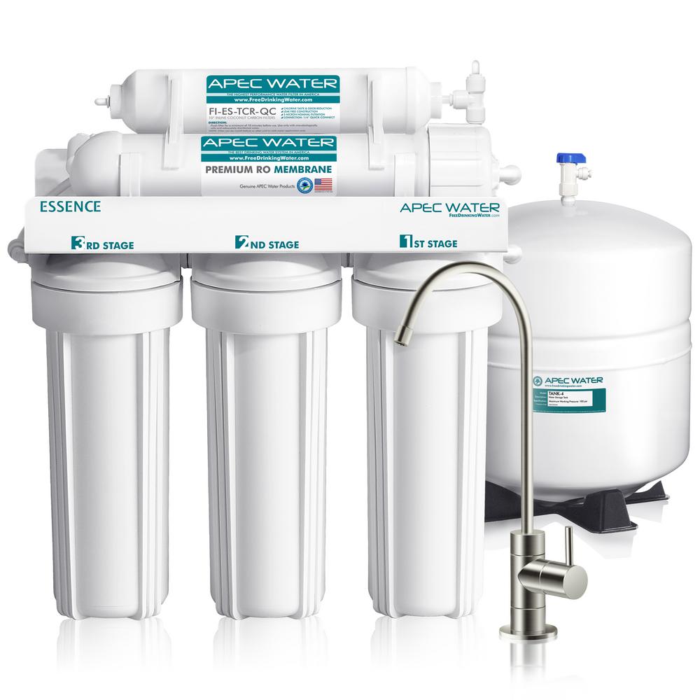 Apec Water Systems Essence Premium Quality 5 Stage Under Sink Reverse Osmosis Drinking Water Filter System
