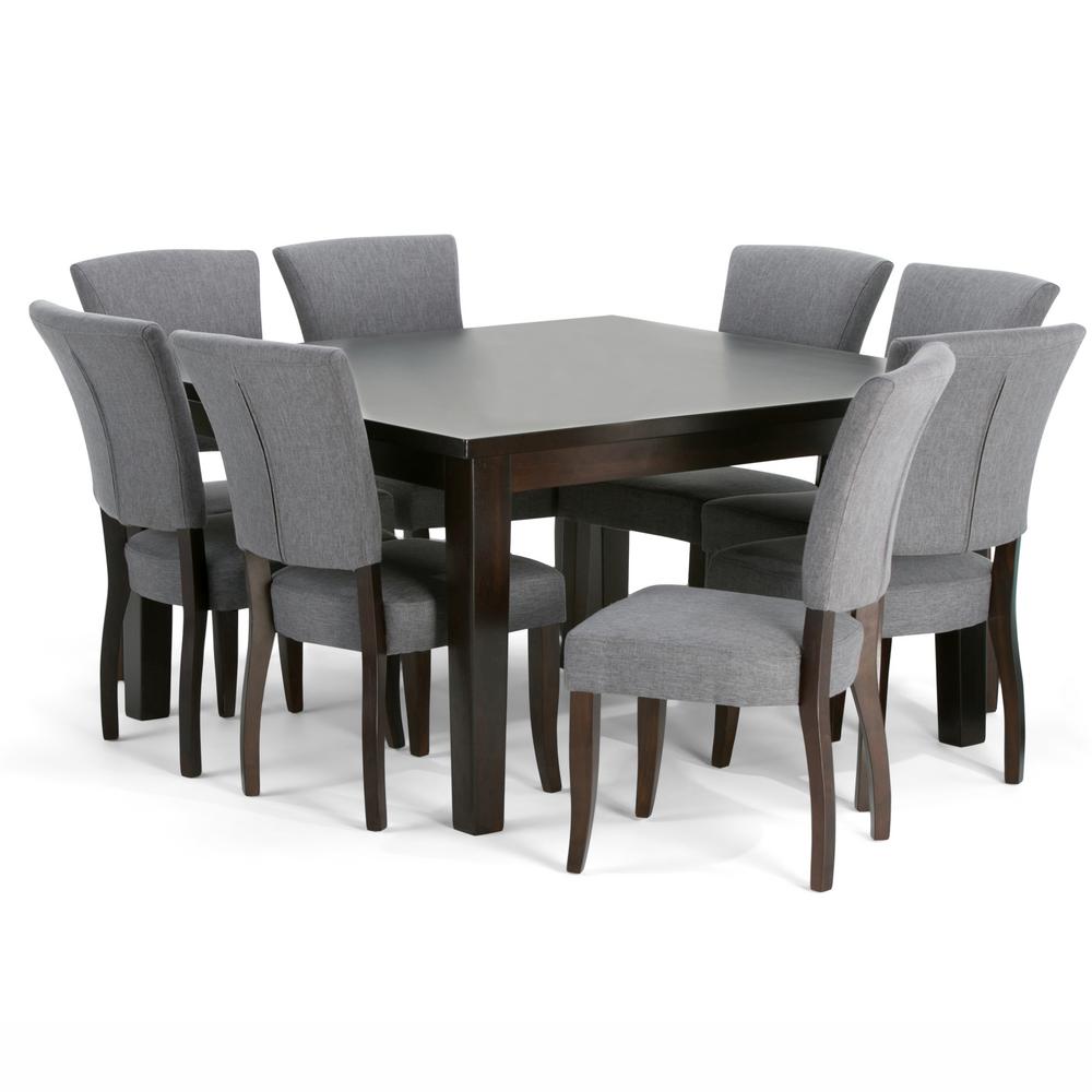 Simpli Home Joseph 9 Piece Dining Set With 8 Upholstered