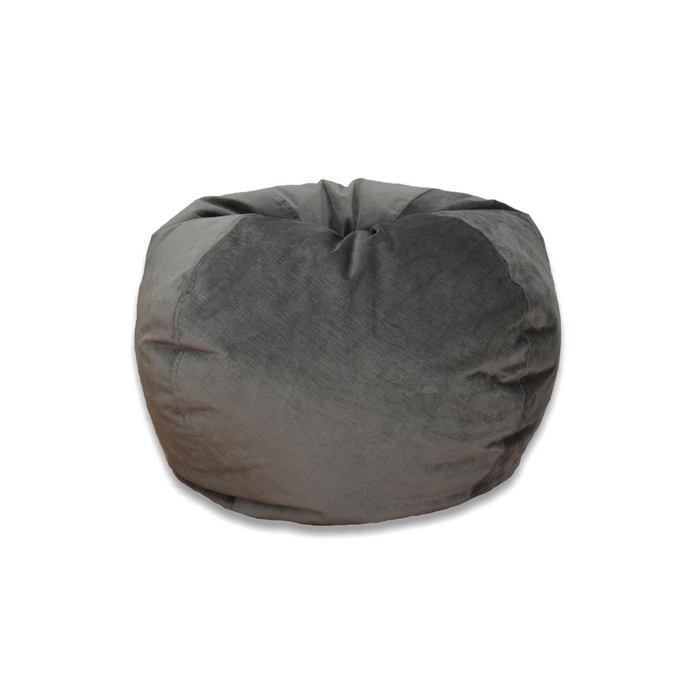 Ace Casual Furniture Pewter Velvet Bean Bag9802901 The Home Depot