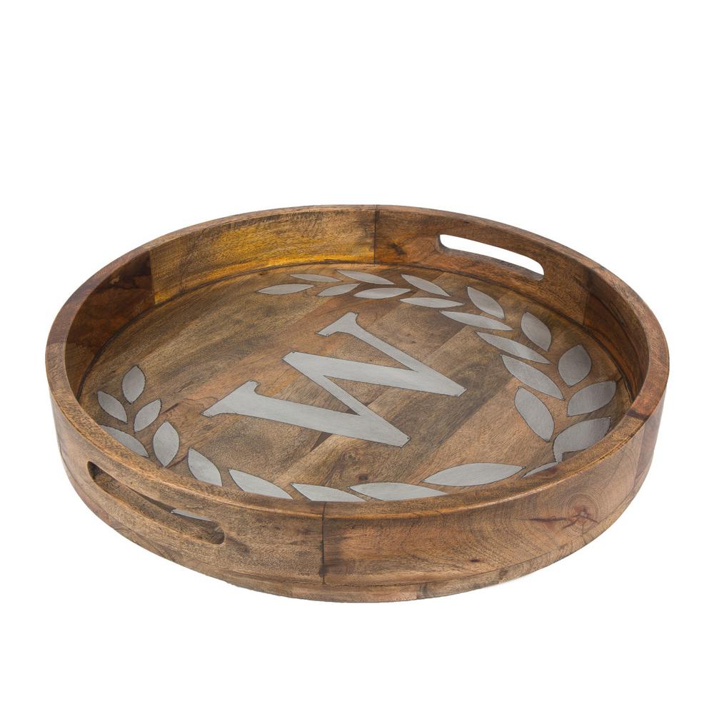 20 In D Mango Wood Round Tray W