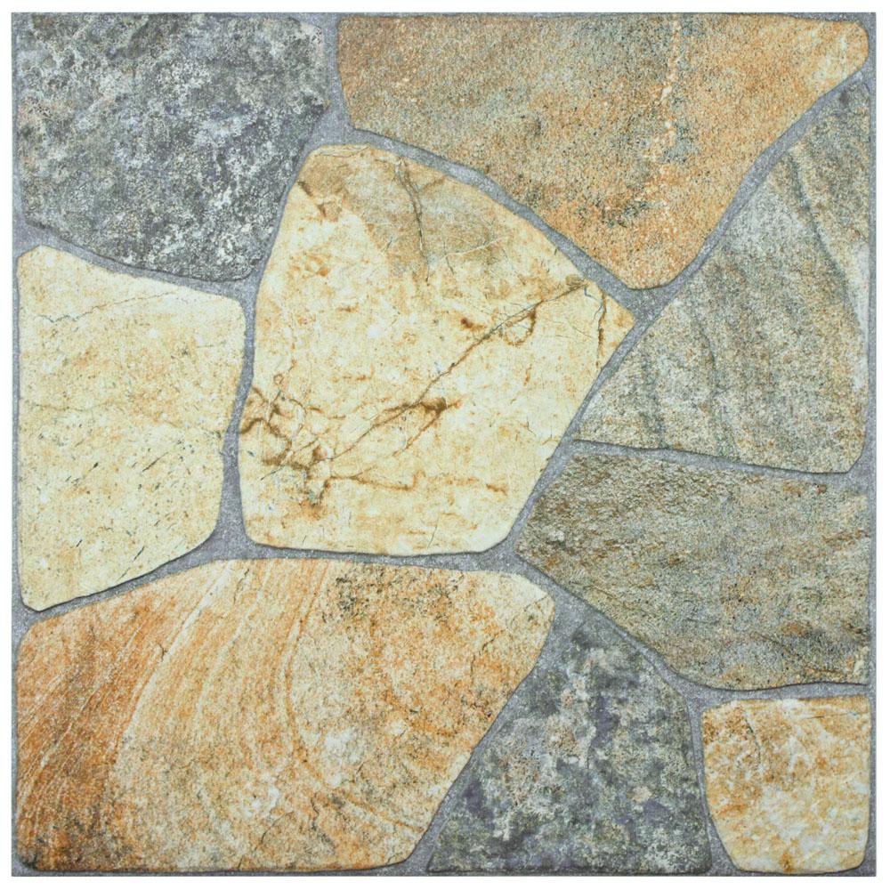 17x17 Outdoor Patio Tile Flooring The Home Depot Elba Rustico 17 3 8 In X
