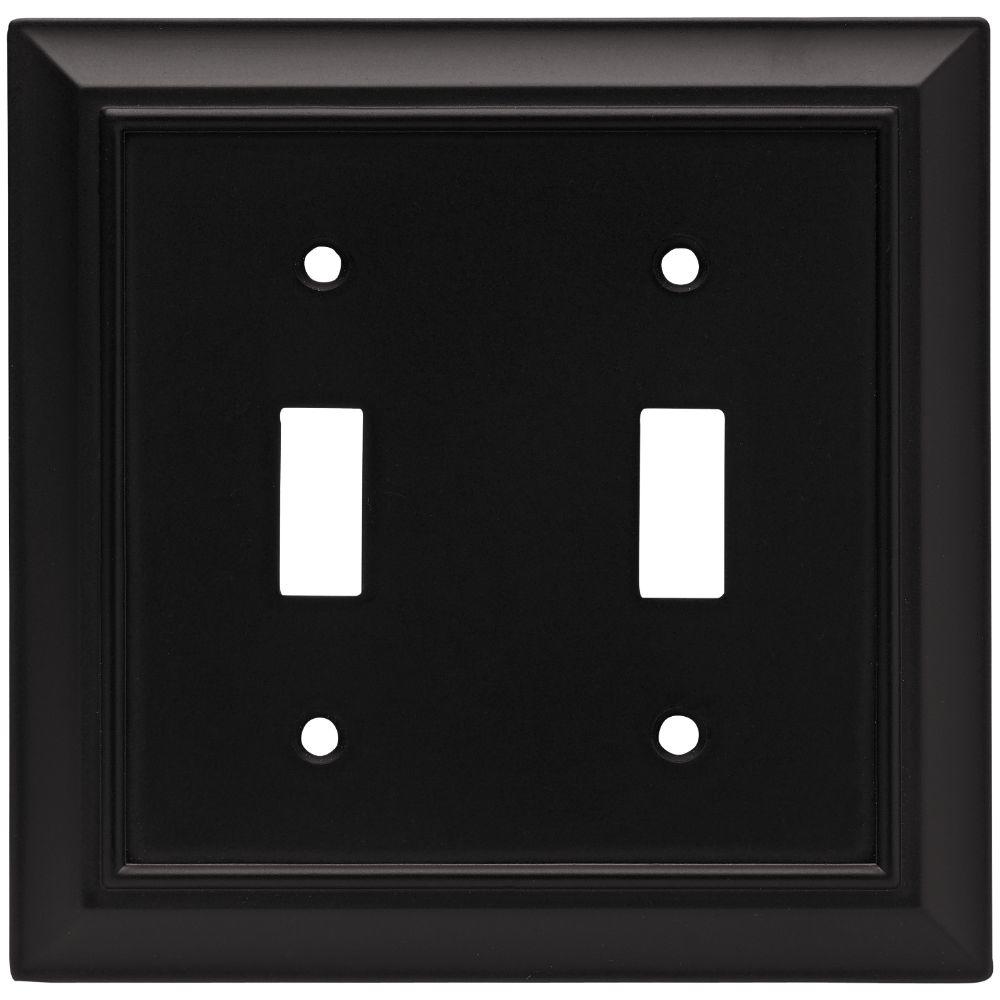 Liberty Architectural Decorative Double Switch Plate, Matte Black-64217