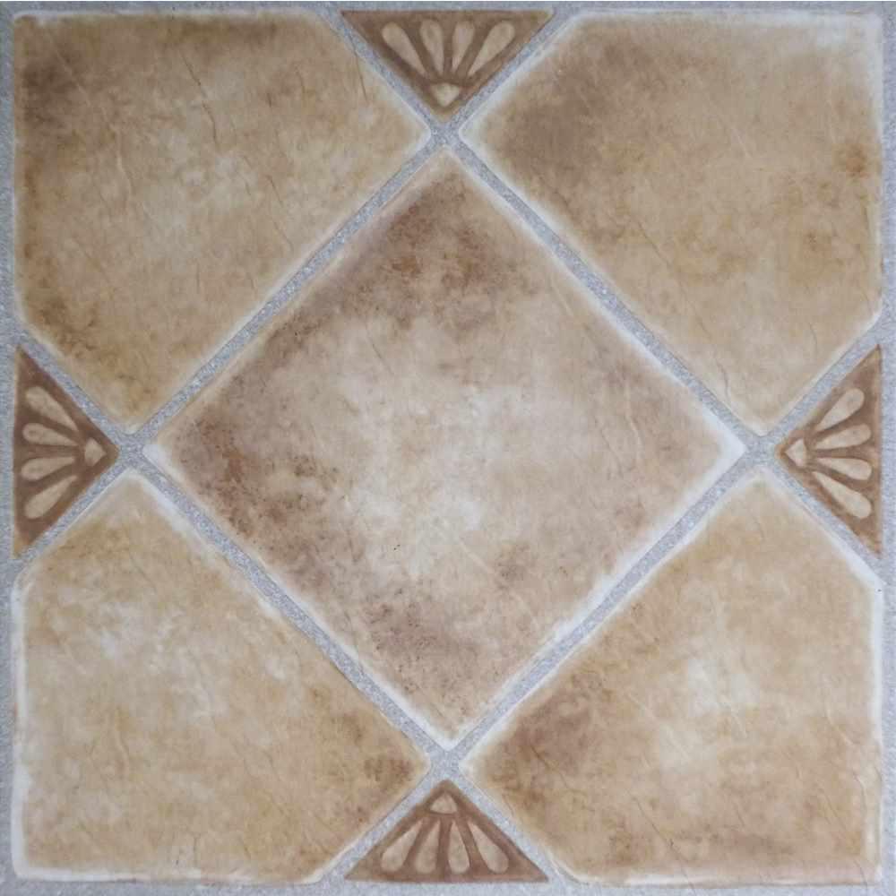 Achim Flooring The Home Depot Tivoli Beige 12 In X L And Stick Diamond Pattern Vinyl Tile