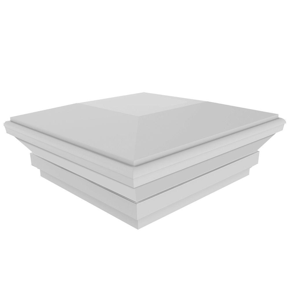 Veranda 5 in. x 5 in. White Vinyl Contemporary Post Cap73013119 The