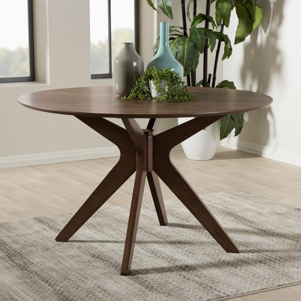 Baxton Studio Monte Medium Brown Finished Wood Dining Table 28862 7175 Hd The Home Depot