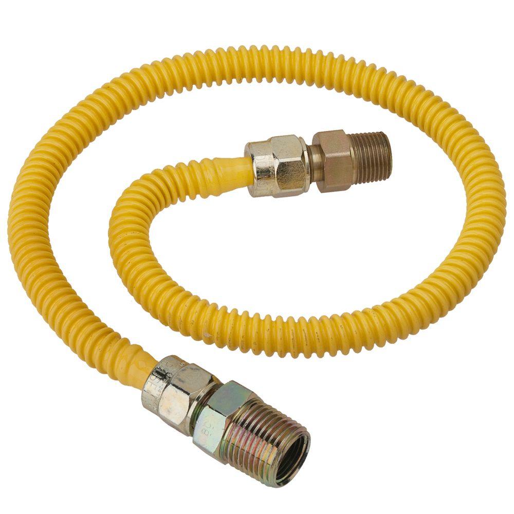 BrassCraft ProCoat 1/2 in. MIP x 3/8 in. MIP x 24 in. Stainless Steel