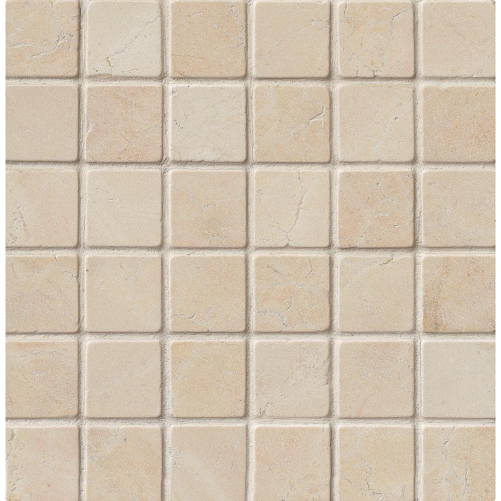 Msi Crema Marfil 12 In X 10 Mm Tumbled Marble Mesh Mounted Msi Crema Marfil 12 In X 10 Mm Tumbled Marble Mesh Mounted Mosaic Tile Sq Ft Case Smot Crem 2x2 T The Home Depot