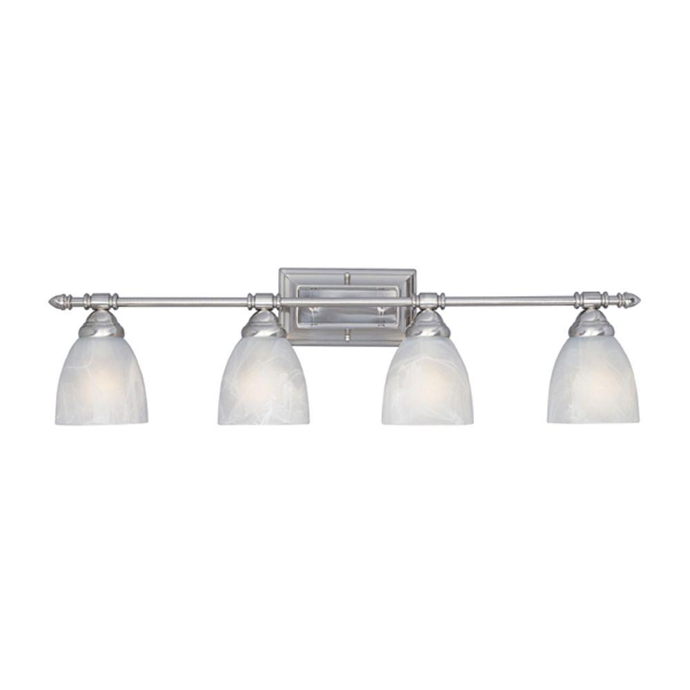 Designers Fountain Apollo Collection 4 Light Satin Platinum Wall Mount Vanity Designers Fountain Apollo Collection 4 Light Satin Platinum Wall Mount Vanity