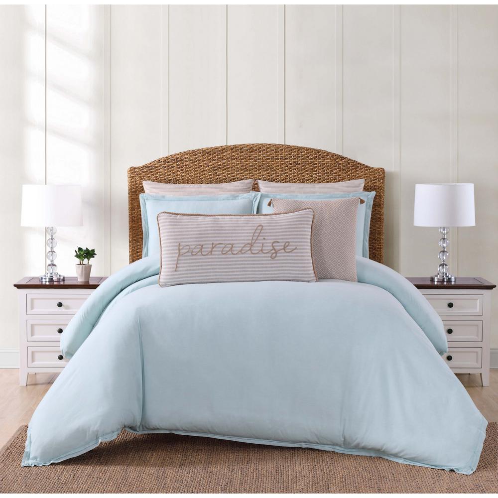 Oceanfront Resort Chambray Coast Aqua King Comforter with 2Shams