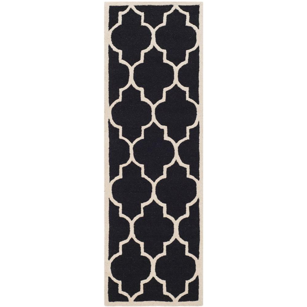Safavieh Cambridge Black/Ivory 3 ft. x 12 ft. Runner RugCAM134E212