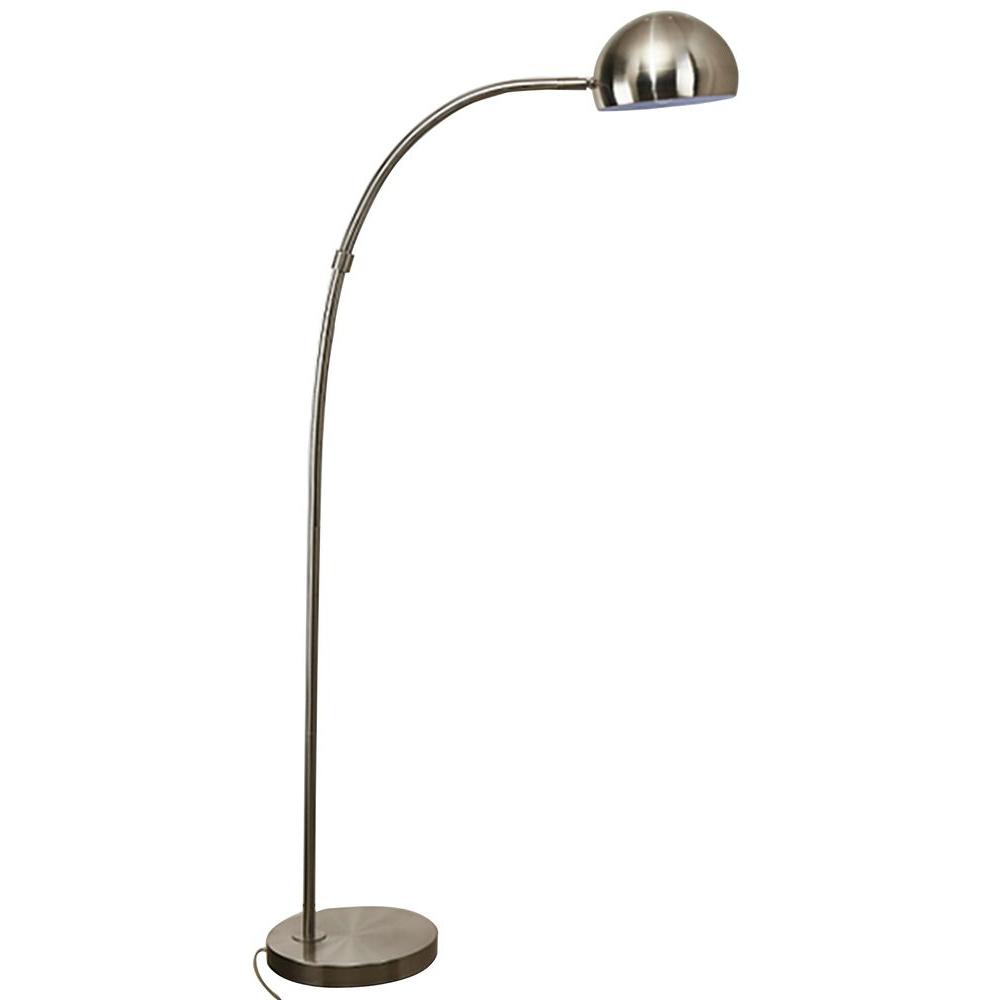 Alsy 60 in. Brushed Nickel Petite Arc Floor Lamp20050000 The Home Depot