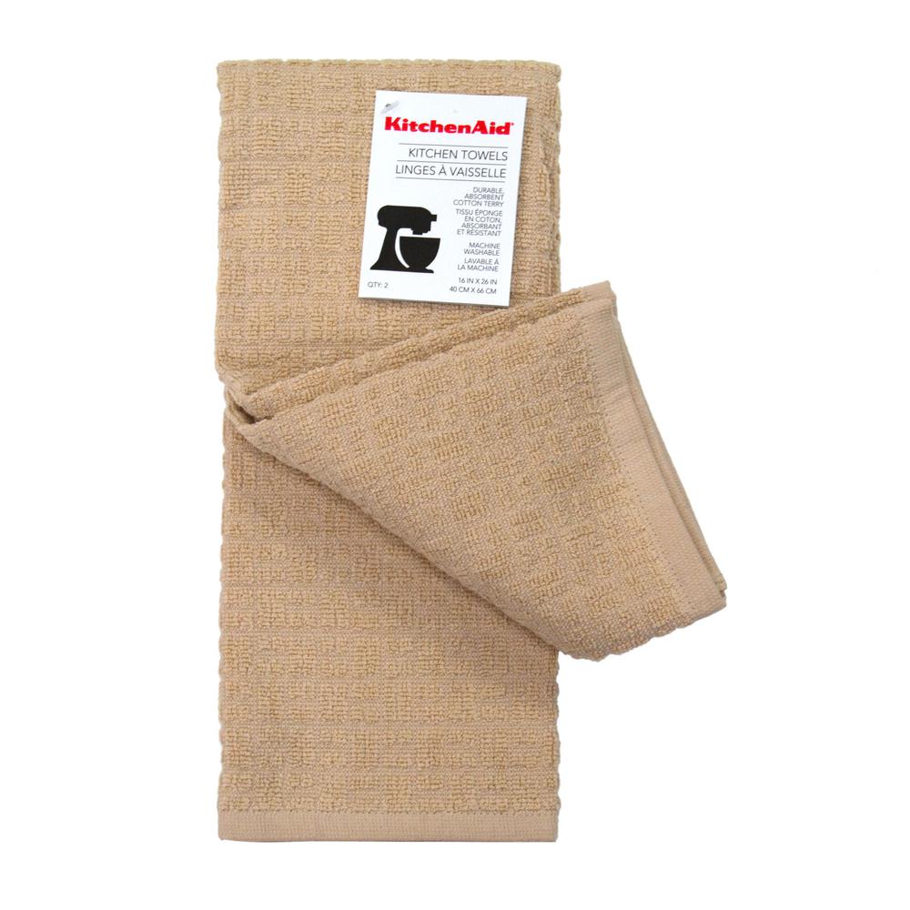 Home Dynamix Kitchenaid Adastral Solid Sand Kitchen Towel 2 Pack Kitchenaid Adastral Solid Sand Kitchen Towel 2 Pack