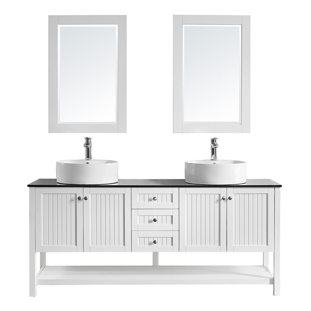Vinnova Modena 72 In W X 20 D Vanity White With Glass Vinnova Modena 72 In W X 20 D Vanity White With Glass