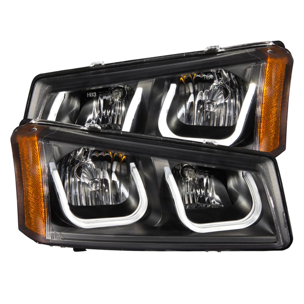 Anzo Usa 2003 2006 Chevrolet Silverado 1500 Projector Headlights W 2003 2006 Chevrolet Silverado 1500 Projector Headlights W U Bar Black
