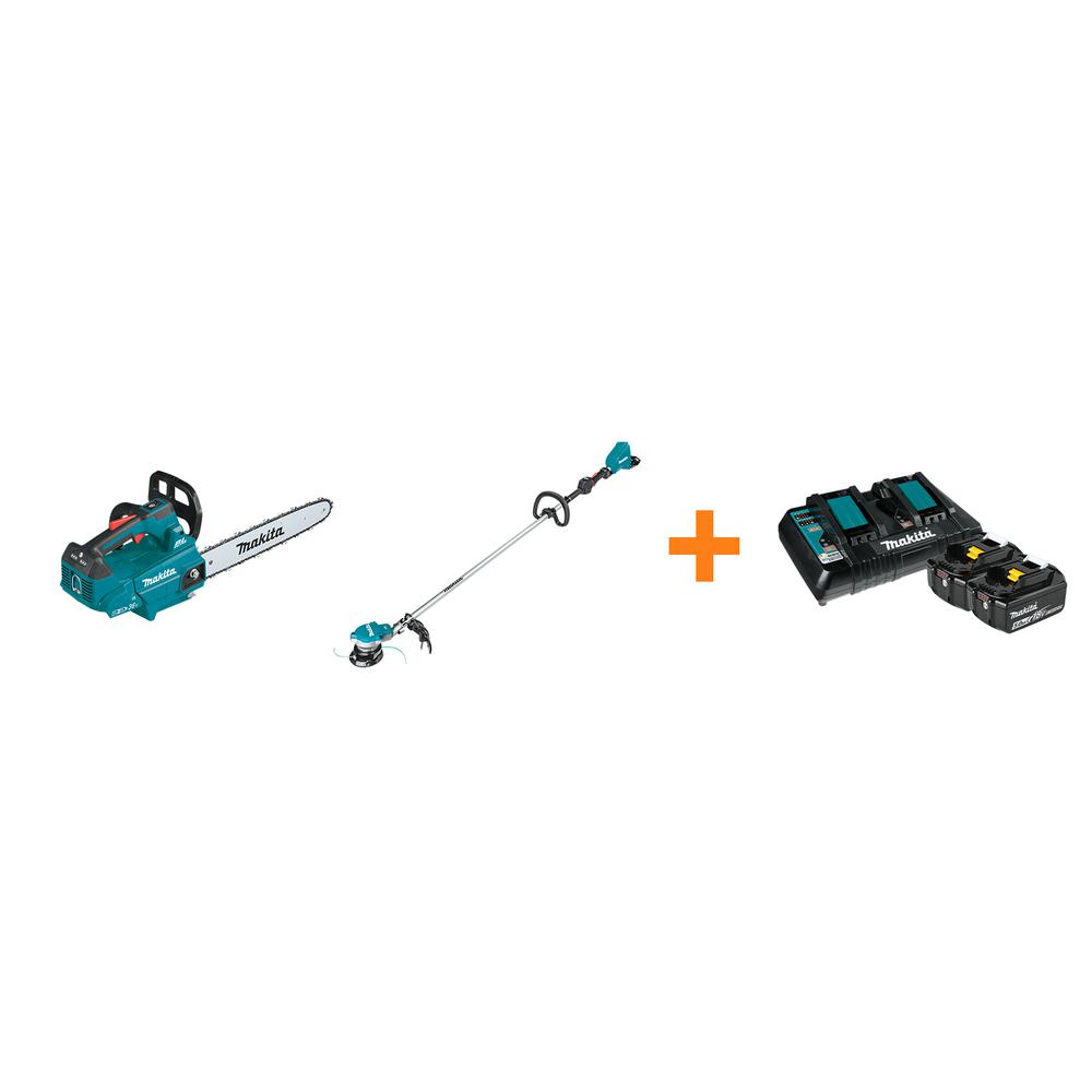 Makita 18V X2 LXT Brushless Electric 16 in. Top Handle Chain Saw and 18V X2 LXT String Trimmer with bonus 18V LXT Starter Pack was $887.0 now $628.0 (29.0% off)