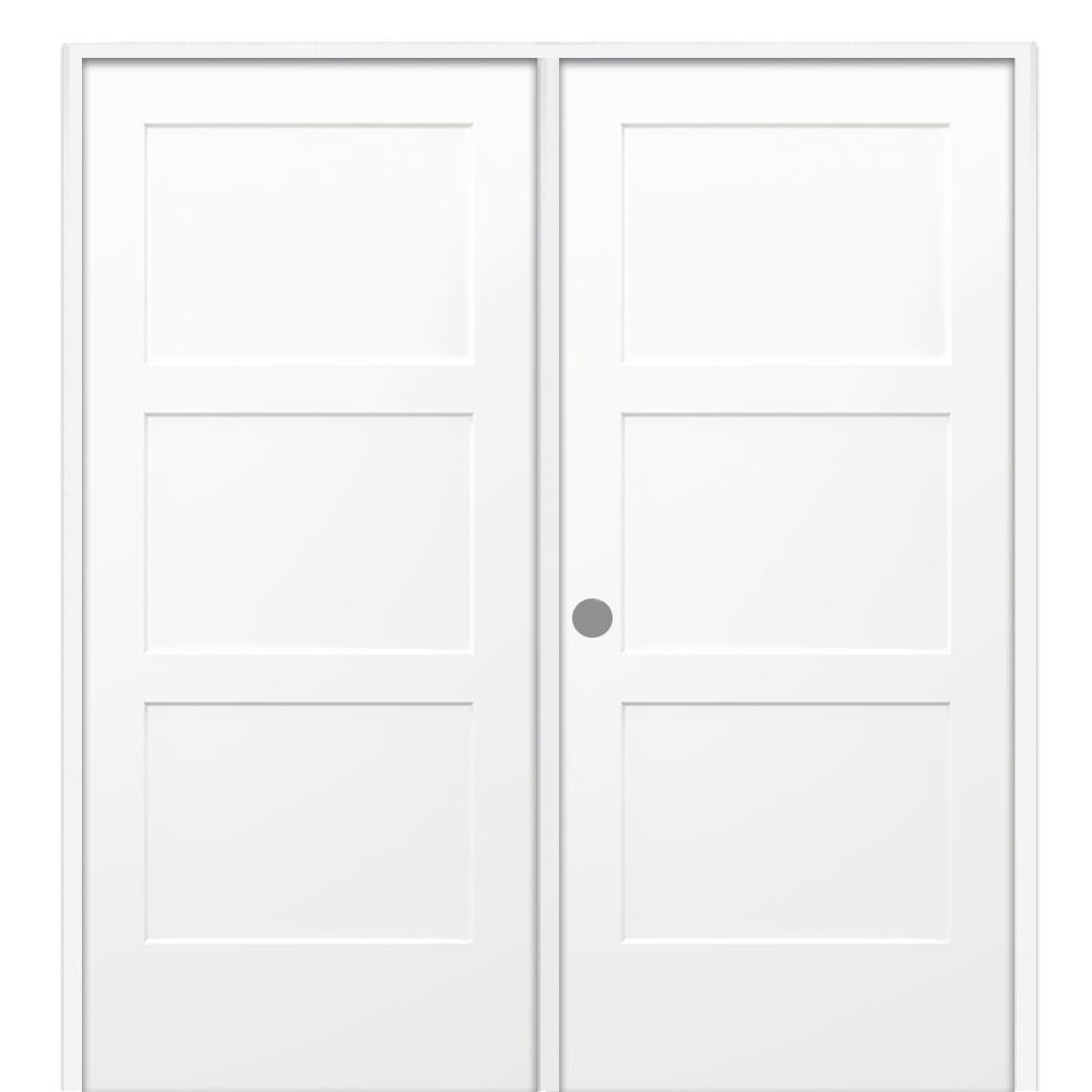 MMI Door 60 in. x 80 in. Birkdale Primed Right Handed Solid Core Molded ...