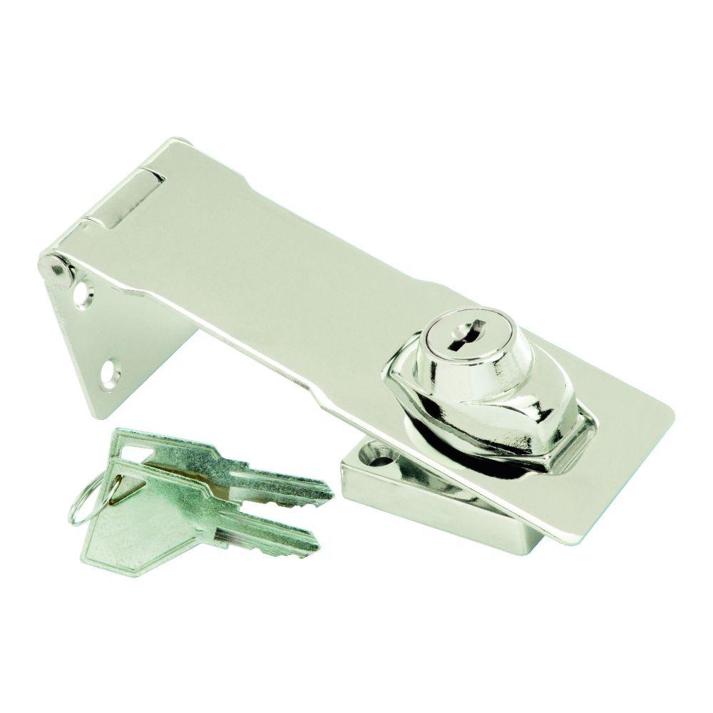 First Watch Security 41/2 in. Chrome Keyed Hasp Lock3708 The Home Depot