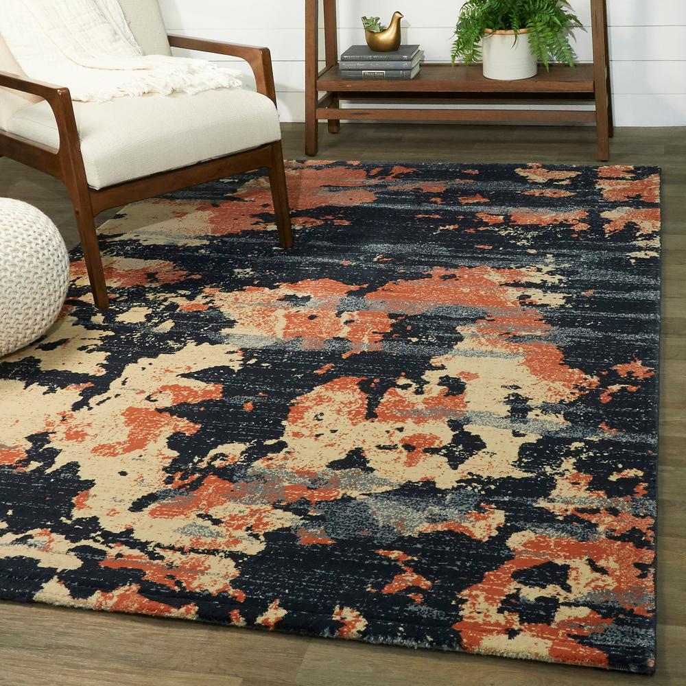 Navy Burnt Orange Area Rugs Rugs The Home Depot