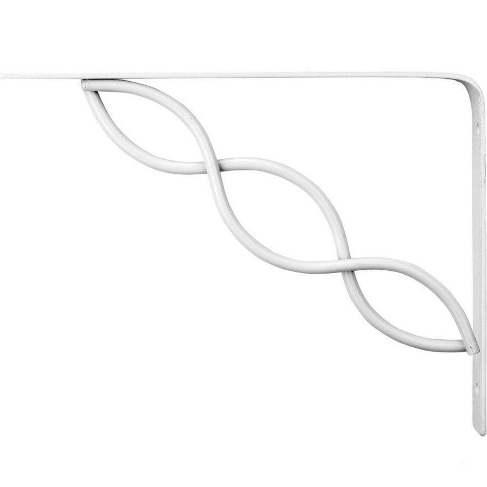 Everbilt 8 in. x 6 in. White Scroll Decorative Shelf BracketEB0091