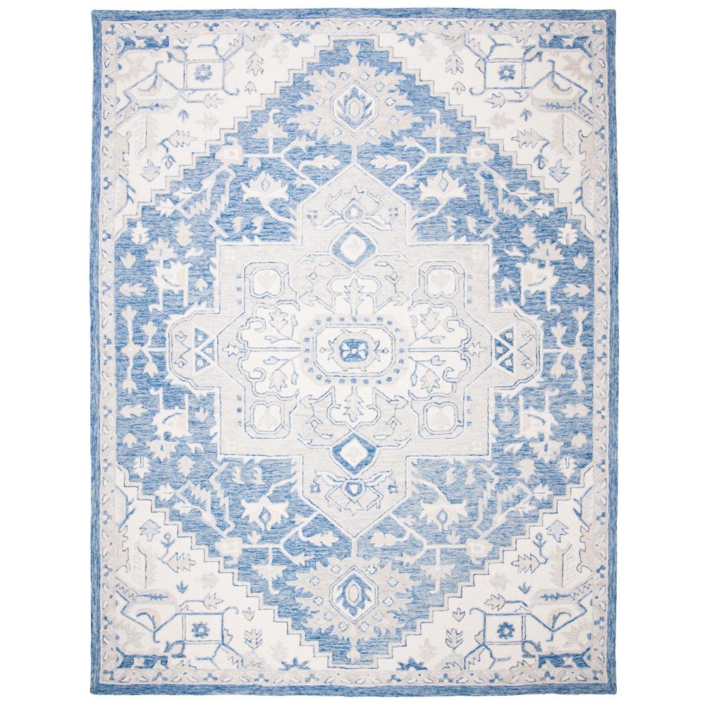 Safavieh MicroLoop Blue/Ivory 9 ft. x 12 ft. Area RugMLP503M9 The