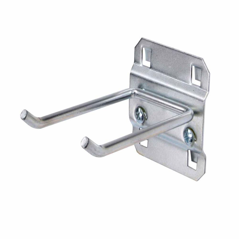 LocHook 2 in. Double Rod 30 Degree Bend 3/16 in. Dia Zinc Plated Steel